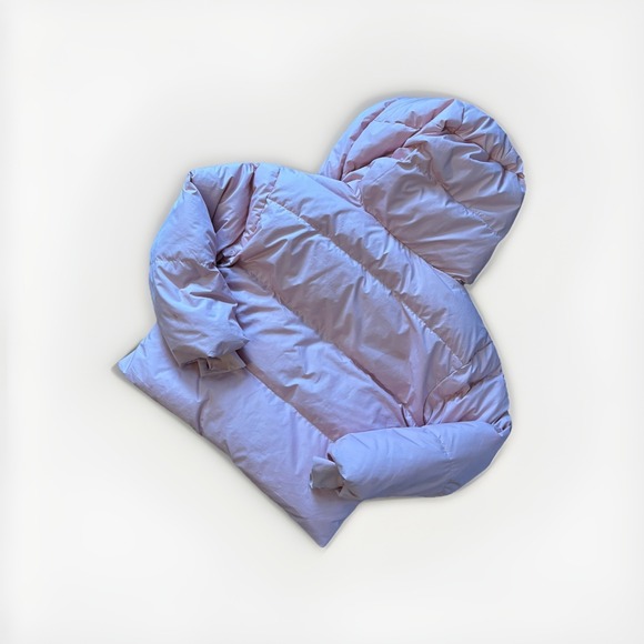 Athleta Girl Cozy Cloud Down Jacket Winter Coat M 8/10 Pink Fidget in Pocket - Picture 9 of 10